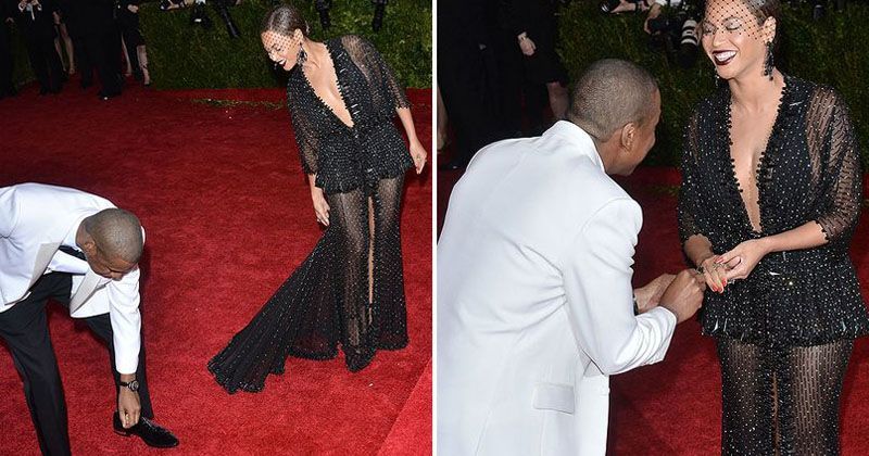 3. Sudah menikah, Jay-Z kembali melamar Beyonce red carpet