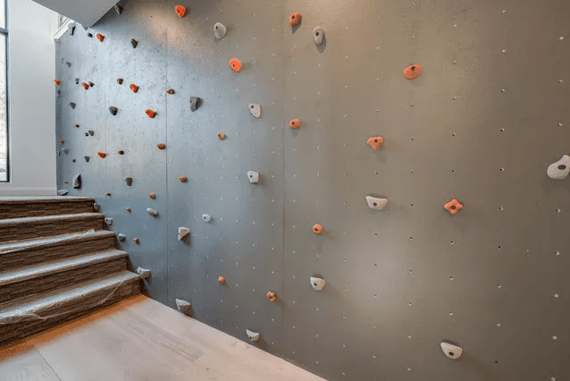 6. Home rocking climbing wall