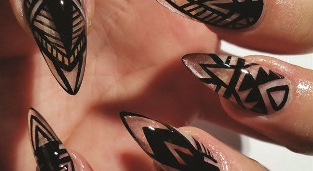 1. Clear gothic nail art