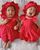 2. Tampil manis dress kembar berwarna merah