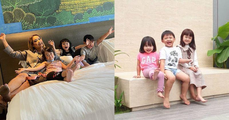 13 Potret Tiga Anak Pinkan Mambo Bernama Chara, Luke & Abby Gemas