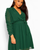 6. Ruched sleeve wrap skater green dress