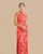 2. Dress Cheongsam warna merah motif menawan