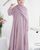 8. Paduan abaya dress warna lilac gemas