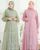 4. Gamis brokat terbuat dari material tile sapto