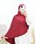 5. Hijab syar'i merah detail putih