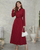 1. Dress bergaris merah berkancing