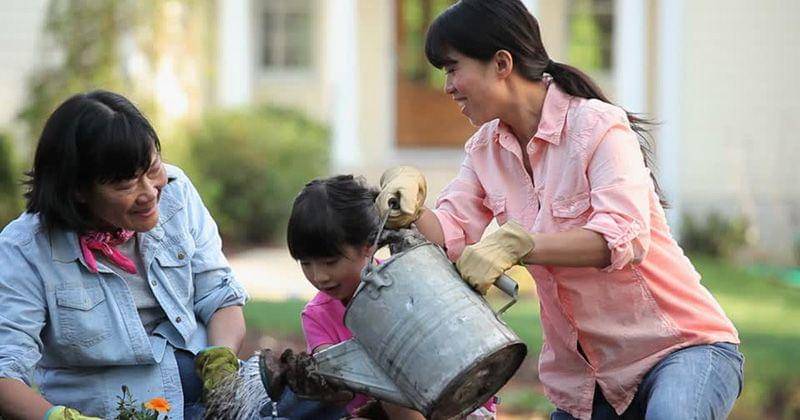 Berkebun bersama anak dan ibu - www.framepool.com