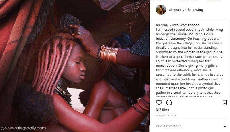 Gadis suku himba - instagram @Alegraally