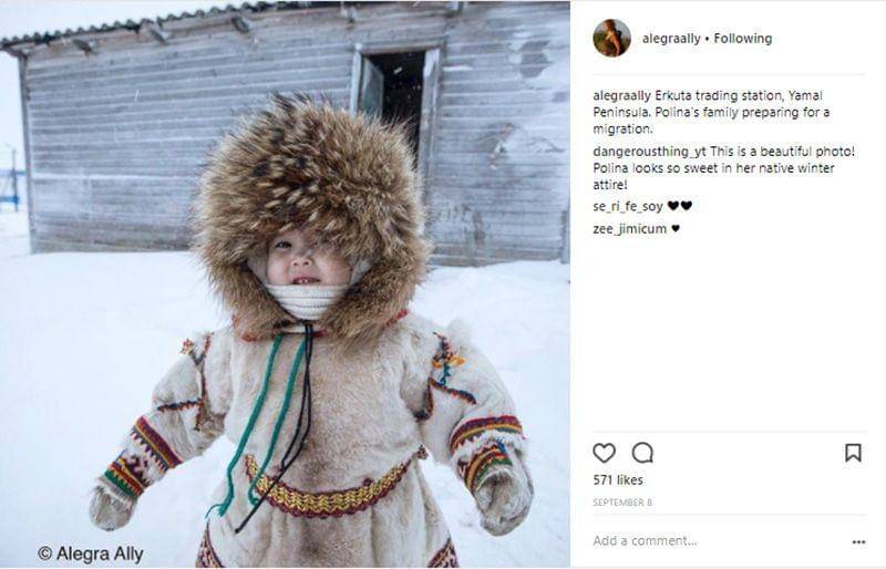 Anak perempuan suku nenet di Siberia - instagram @Alegraally