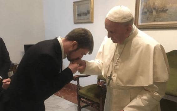 Thomas bertemu Paus Francis - Instagram.co/Afliesarmy