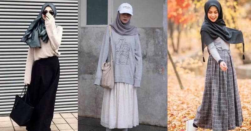 5 Mix and Match Long A One Line Skirt untuk Hijabers