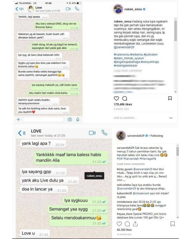 Instagram.com/ruben_onsu & Instagram.com/sarwendah29