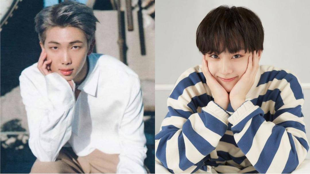 RM BTS (kiri) & Jungwon Enhypen (kanan) - Twitter.com/enhypenweverse