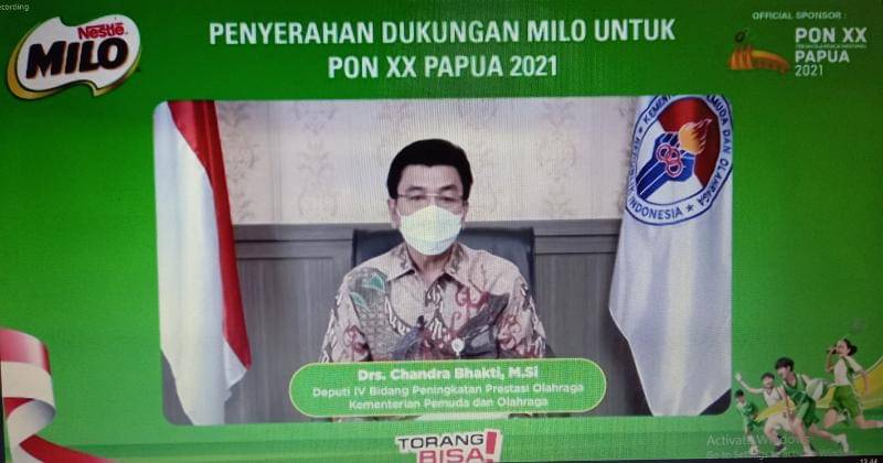 Konferensi pers virtual “Penyerahan Dukungan MILO untuk PON XX Papua 2021” - Dokumentasi Rezki Apriliya