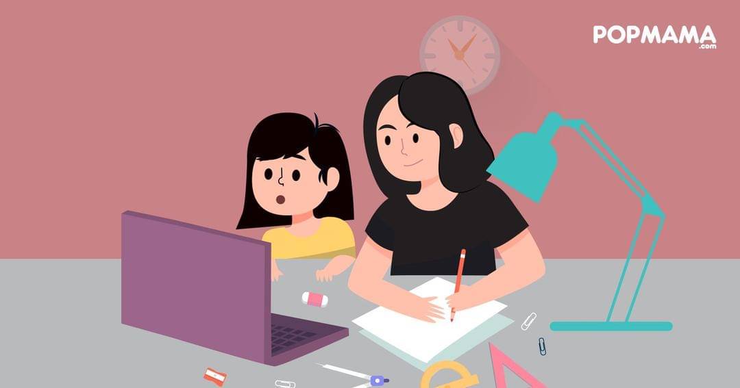 Ilustrasi Mama belanja online bareng anak - Popmama.com/Shania Tabina Anandanoe