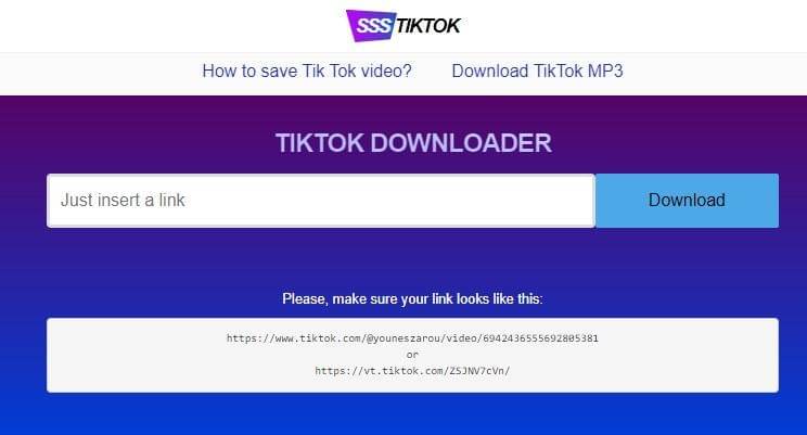 Situs download video TikTok - Sssstik.io