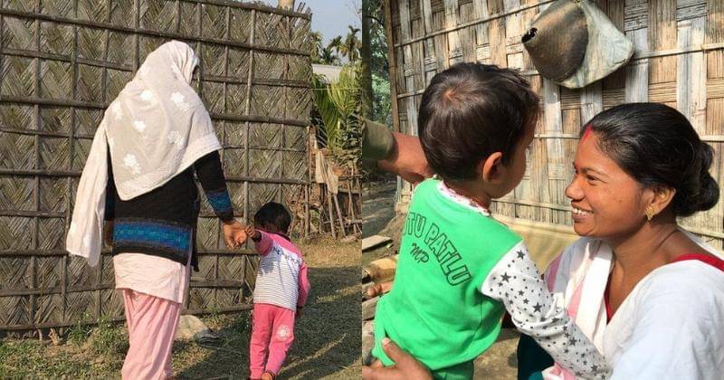 Salma Parbin bersama Junait dan Shewali Boro bersama Riyan - bbc.com