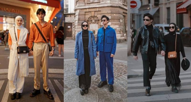 Tampil Senada nan Mesra, Outfit Rey Mbayang dan Dinda Hauw di Paris 
