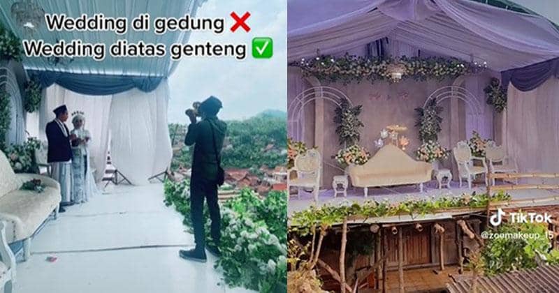 Viral Pasangan Ini Gelar Pernikahan di Atas Genteng, Begini Kondisinya