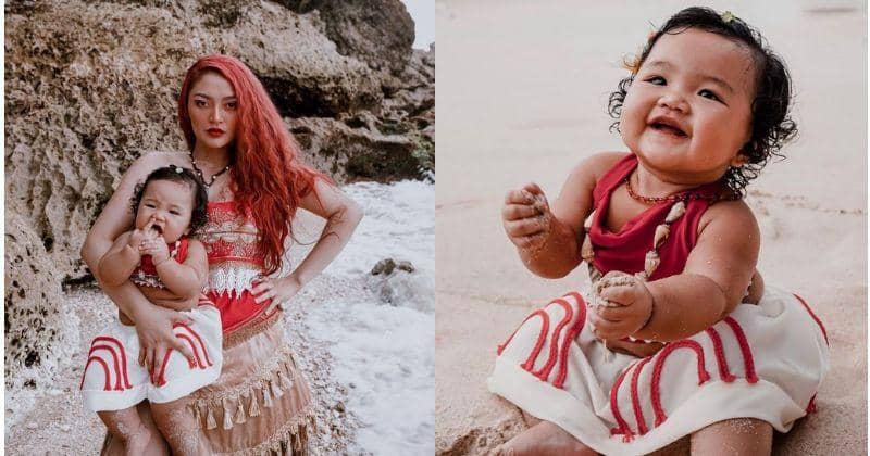 6 Foto Baby Xarena Cosplay Jadi Moana, Gemas Banget!