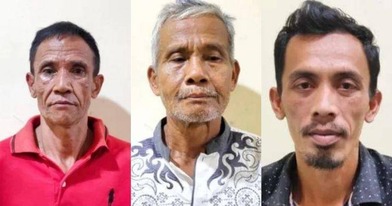 Foto pelaku pembunuhan. (Dari kiri-kanan: Wowon, Solihin, Dede) - Dok. Istimewa