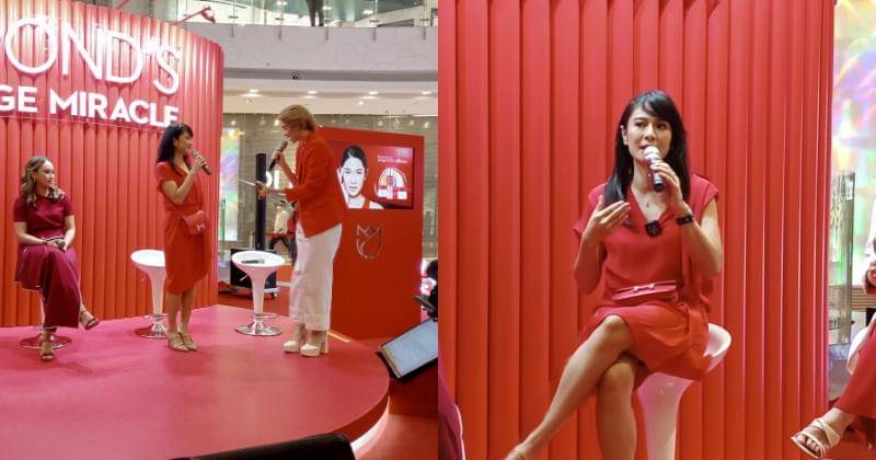 Dian Sastrowardoyo di konferensi pers POND'S Age Miracle Lab pada Kamis (8/6/2023). - Popmama.com/Nurul Khoiriyah