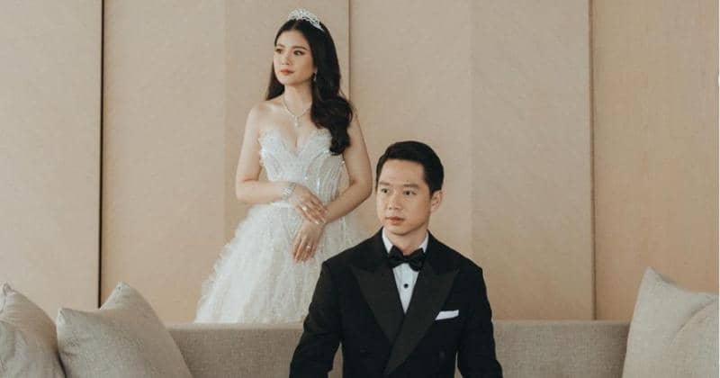 5 Penampilan Mewah Kevin dan Valencia saat Resepsi Pernikahan