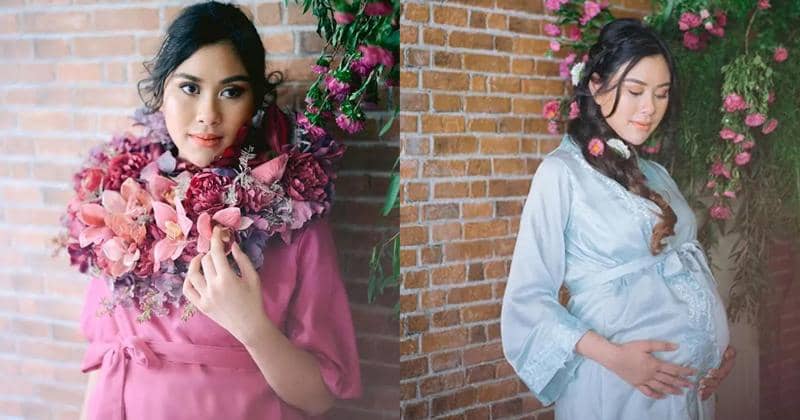 Kilas Balik 9 Foto Maternity Syahnaz Sadiqah Bertema Bunga