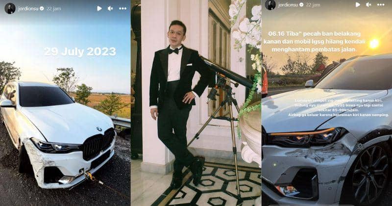 Jordi Onsu Kecelakaan Mobil di Tol Cipali, 3 Ban Pecah Sekaligus