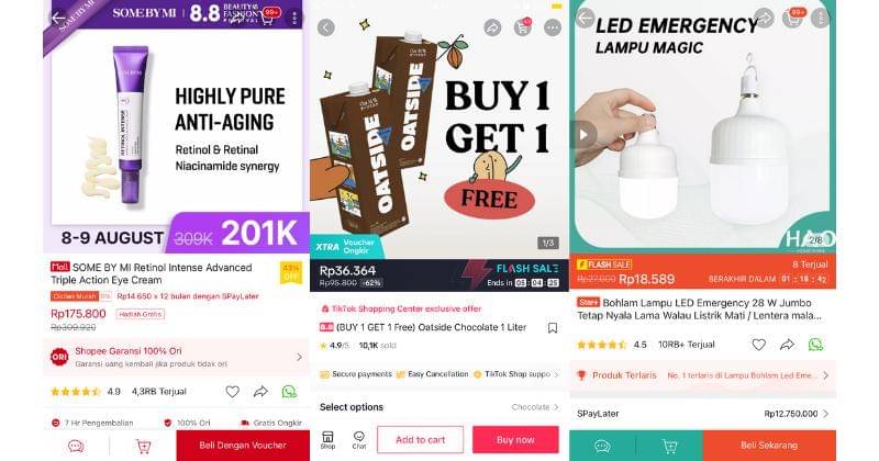 Shopee.co.id/somebymi_official_store_id, Tiktok.com/@oatside.id, Shopee.co.id/hao_onlineshop