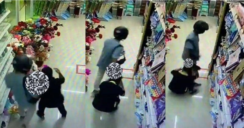 Seorang Lelaki Tega Aniaya Pacarnya di Tempat Kerja, Videonya Viral