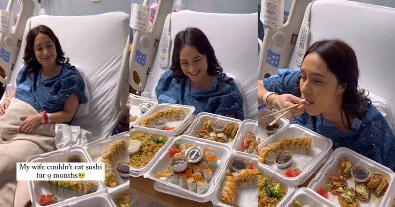 Menanti 9 Bulan, Ibu Ini Bahagia Bisa Makan Sushi setelah Lahiran