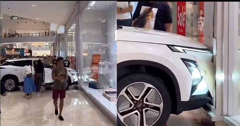 Kecolongan, Bocah Injak Pedal Mobil Pameran hingga Nabrak Tembok Mal