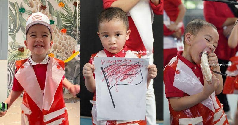 Aksi Gemas Rayyanza saat Lomba 17-an, Pakai Kostum Buatan Sus Rini