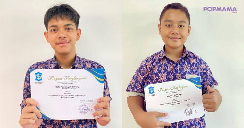 Gambar eksklusif untuk Popmama.com, Daffa (kiri) dan Zaki (kanan) - Dok. SMP Cikal Surabaya