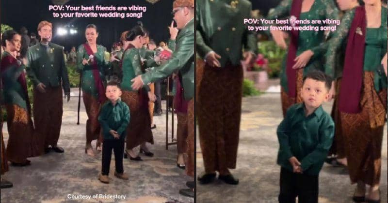 Tingkah Lucu Sejak Barat, Anak Sal Priadi di Nikahan Nino RAN