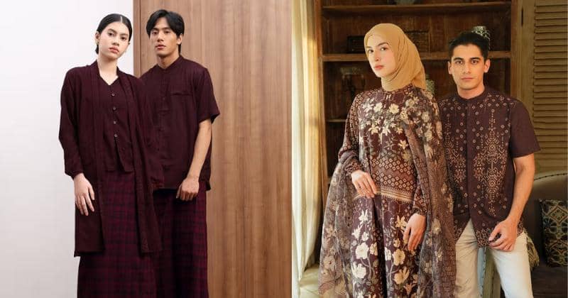 Inpirasi Baju Couple untuk Lebaran Warna Burgundy, Siap Tampil Meriah!