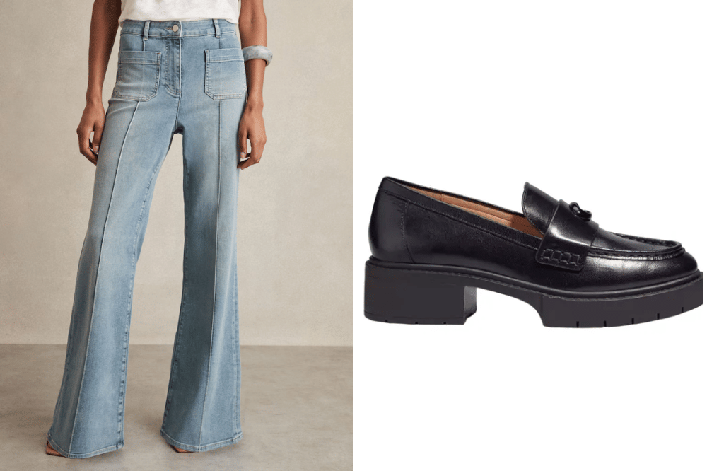 flare jeans X platform shoes