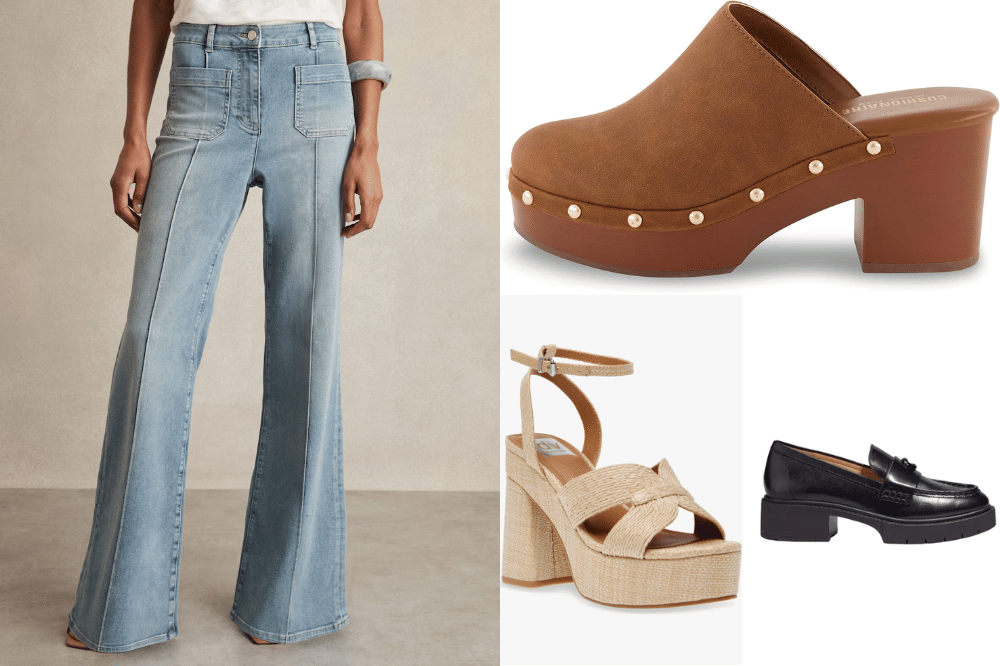 flare jeans X platform shoes
