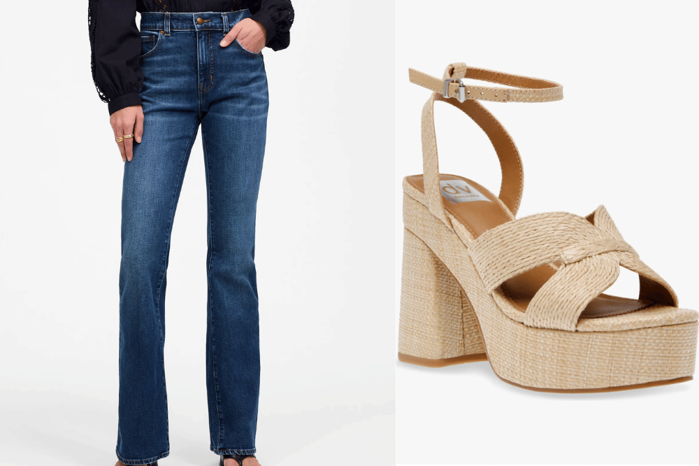 flare jeans X platform shoes