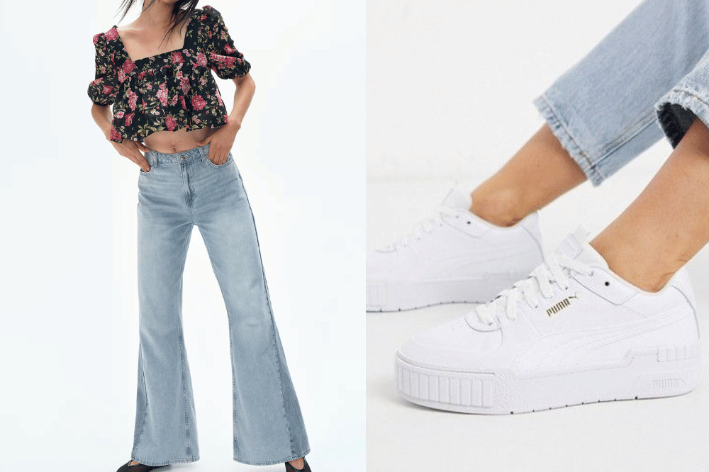 flare jeans X platform shoes