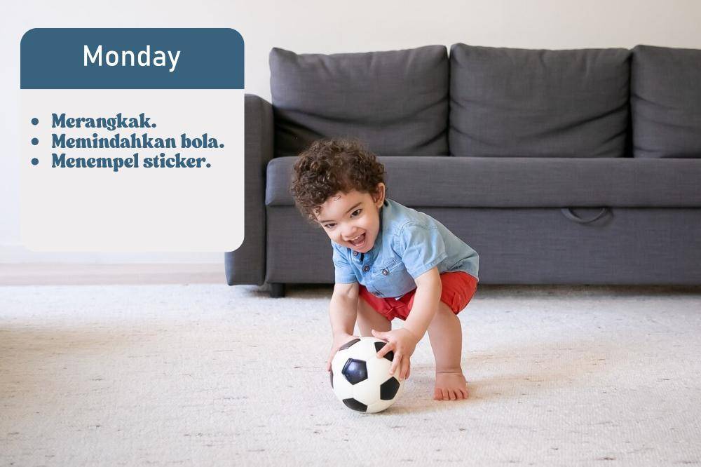 Anak memindahkan bola
