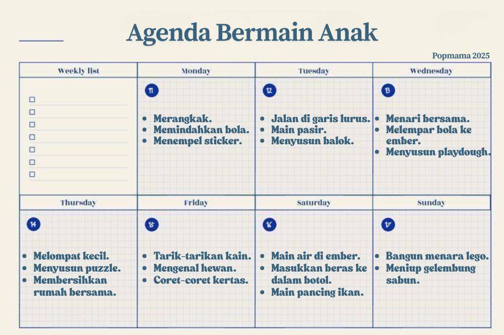 Agenda bermain anak umur 2 tahun