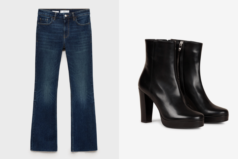 flare jeans X platform shoes