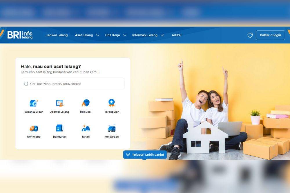 website BRI Info Lelang