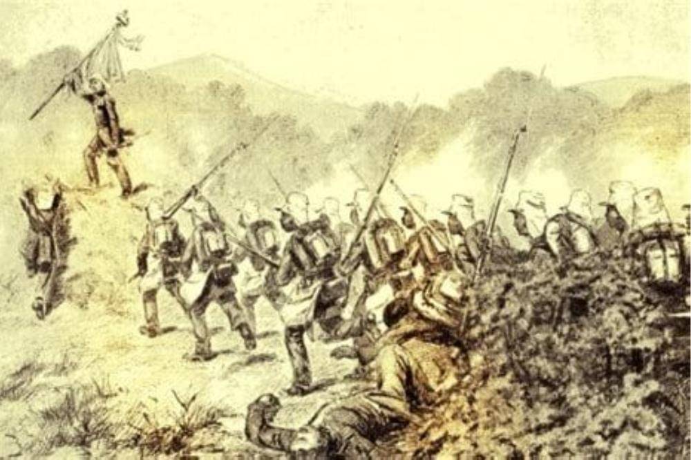 Ilustrasi perlawanan rakyat terhadap Portugis