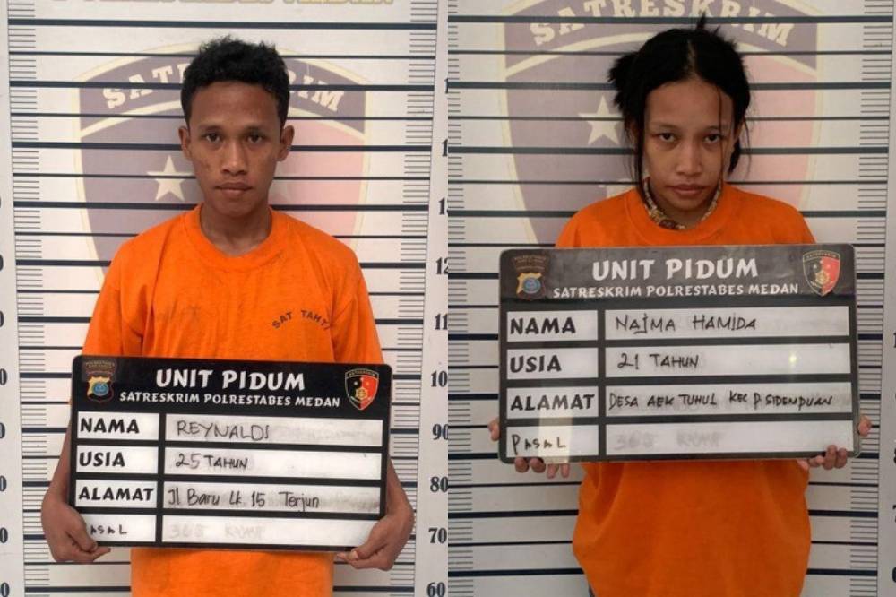 Tampang pelaku hubungan inses dan membuang jenazah bayi melalui kurir ojol