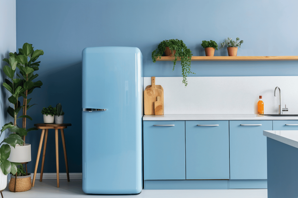 Dapur cat warna biru pastel Feng Shui