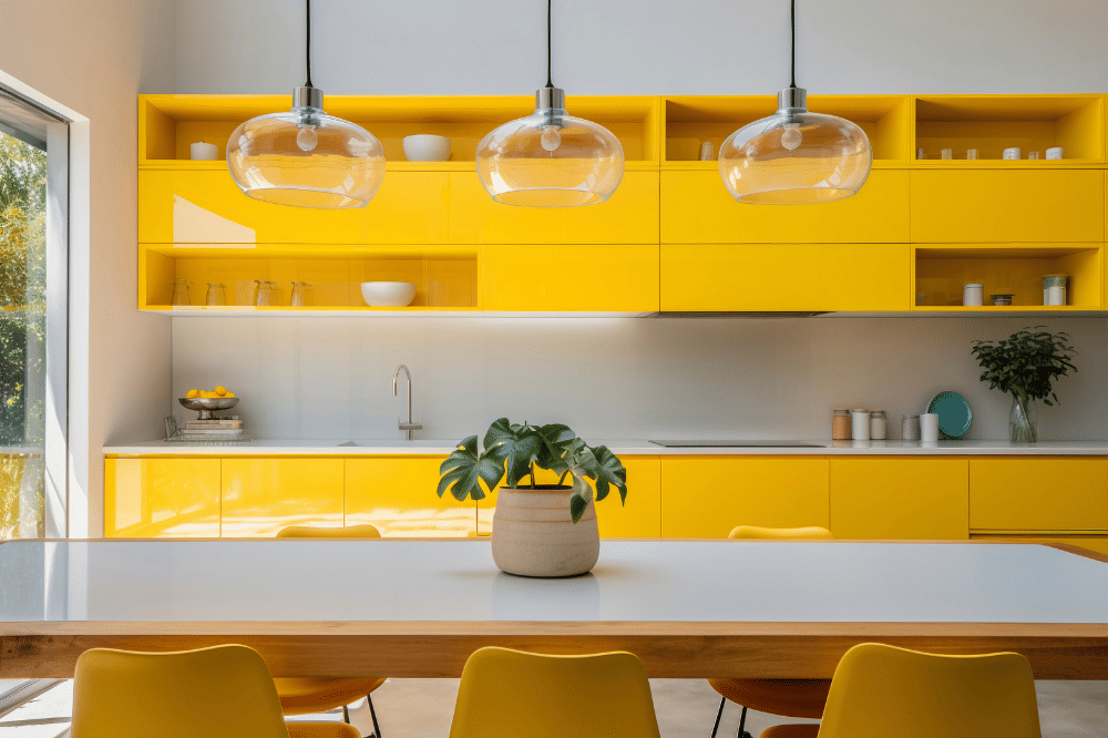 Dapur cat warna kuning Feng Shui
